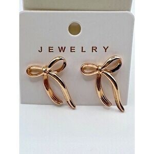 Large Gold Bow Stud Earrings